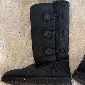 UGG Black Buttoned Winter Boots